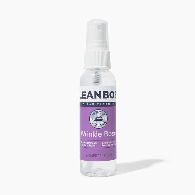 CleanBoss Wrinkle Boss Release Spray for Clothing - 2 Bottles Plus 1 Mini Travel Size Wrinkle Guard For On The Go