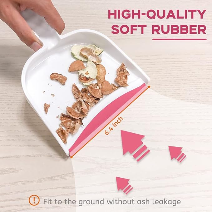 Dust pan, Mini Dustpan and Brush Set, Small Broom and Dustpan Set, Small Hand Broom and dust pan Set, Whisk Broom, Dust pan and Brush for Desk, Table, Home, Kitchen Necessities (Gray 2pcs)