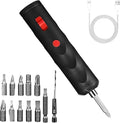 Cordless Electric Screwdriver Rechargeable, Portable Automatic Home Repair Tool Kit with 12pcs Bits and USB Cable, Electric Screwdriver Sets