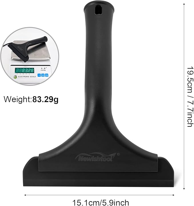 NEWISHTOOL Bathroom Shower Squeegee 5.9 Inch Soft Silicone Blade Squeegee for Shower Glass Door Mirrors Car Windshield, Kitchen Squeegee Countertops Cleaning and Water Removal Scraper w/Hanging Hole