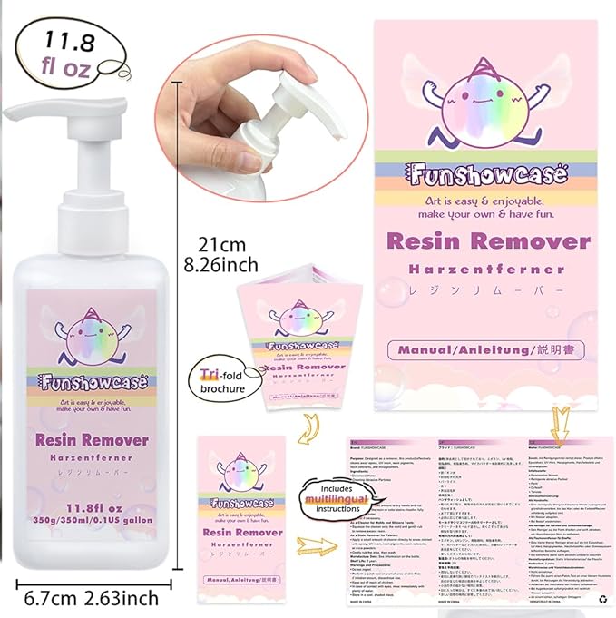 FUNSHOWCASE Epoxy Resin Remover 12oz Supplies Cleaner and Hand Soap