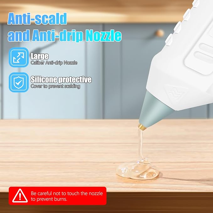 Cordless Hot Glue Gun with 20 Pcs Mini Glue Sticks, 20s Heating Fast Mini Glue Gun kit, 2600 mAh Rechargeable Battery, DIY, Crafts, Decorations, Home Repairs, White