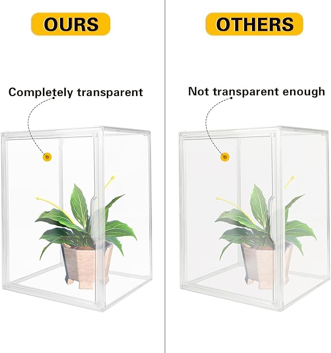 Clear Stackable Plastic Storage Bins with Magnetic Lid, Dustproof Book & Cosmetic Display Cases, Large Figures Collectibles Showcase, Shoe Box, Protection Organizer (L, Count, 1)