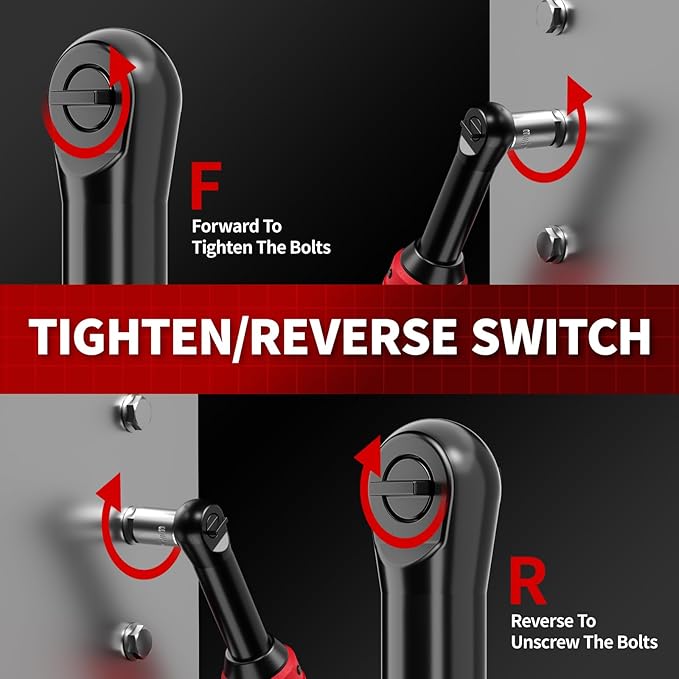 Electric Ratchet Wrench Set,40 Ft-lbs, 550 RPM, 16.8V Cordless Ratchet Wrench 3/8", Variable Speed Power Ratchet Tool Kit with 1/4" Adapter, LED Light, 2 * 2.0Ah Batteries and Fast Charger