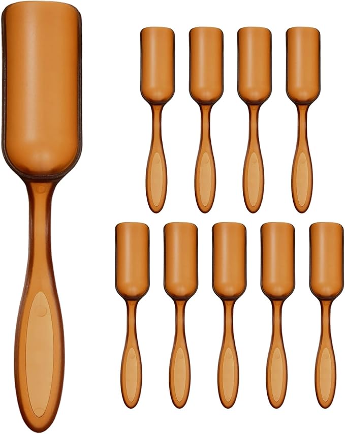 10-Pack Mini Gardening Shovel Spoons, Plastic Garden Soil Scoops for Cultivation Digging Transplanting/Flower Planting/Plant Succulent, Colorful Small Gardening Tools [Brown]