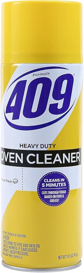 Formula 409 Heavy Duty Spray-On Oven Cleaner, Lemon Scent - Grill and Stove Top Cleaner Cuts Through Grease & Grime on Contact, A Powerful Clean You Can Trust, 14.5 Oz - 6 Pack