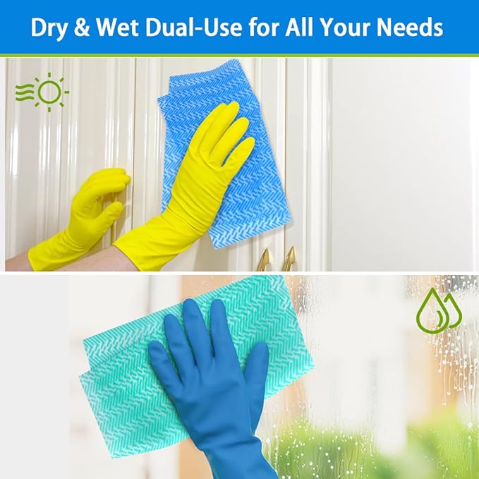 AIDEA Cleaning Wipes, Reusable Cleaning Cloth and Towels, Domestic Wipes for Dish&Kitchen, 50 Count Multi-Purpose Rags, 12 * 12 Inch