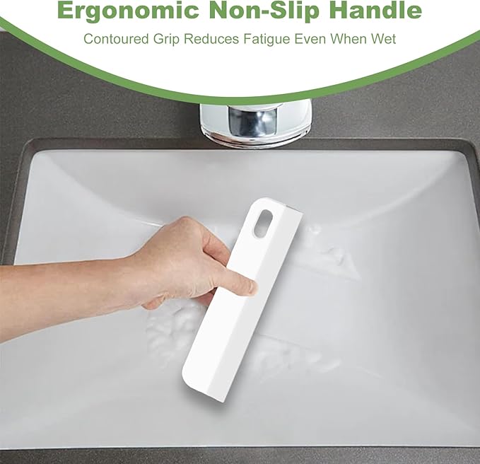 Kitchen Sink Squeegee Samll Silicone Scraper Brush Tool for Countertop Glass Shower Doors Mirrors Bathroom Walls Car Windshield Tiny Windows Compact Soft Clear Tile Window Squeegees 8.6in