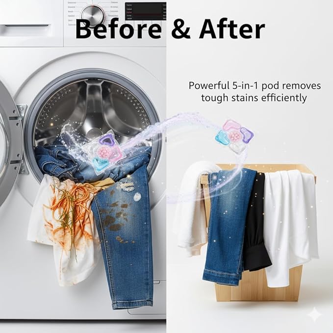 5 in 1 Laundry Beads - 5 in 1 Laundry Pods with Fabric Softener & Scent Beads(50PCS)