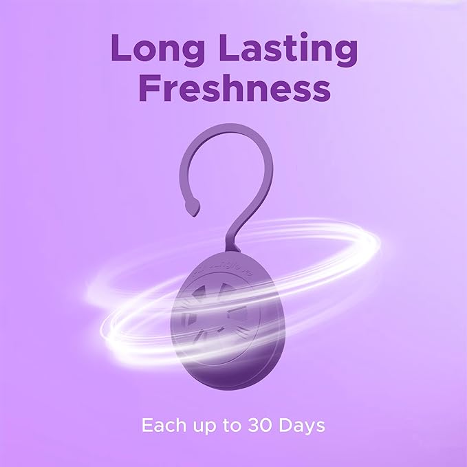 Air Jungles Shoe Deodorizer Balls 6 Ct, Lavender Scent, Odor Remover Balls for Sneakers, Gym Bags, Lockers, Closets, Hampers, and Drawers, Essential Oil Provides Natural Freshness