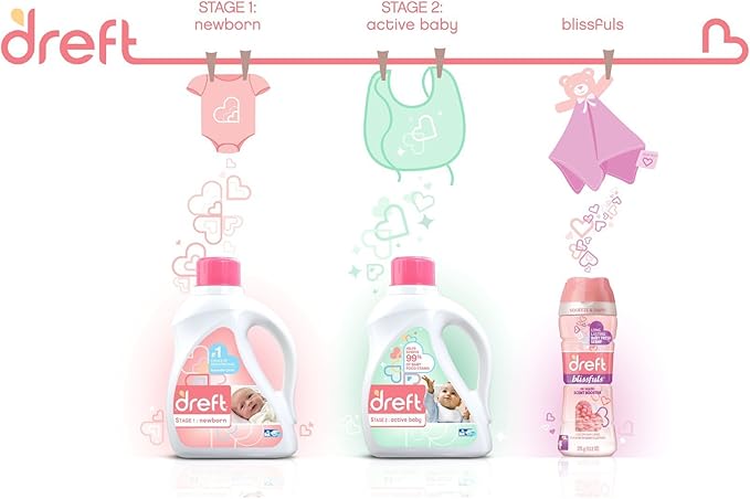 Dreft Stage Newborn Liquid Laundry Detergent, White, Baby Blossom, 40 Fl Oz
