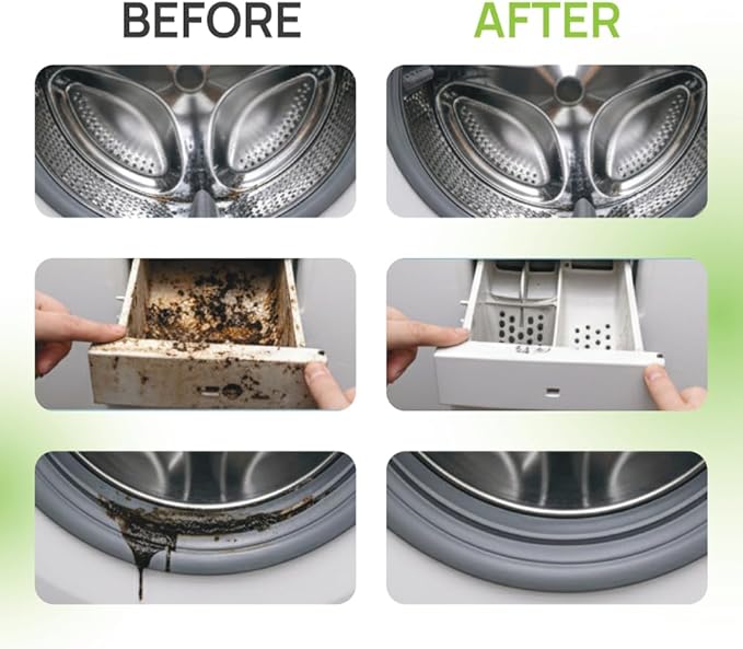 8 Pack Multi-Purpose Washing Machine and Flexible Dryer Vent Cleaning Kit - Dryer Lint Cleaner - Grout, Crevice & Lint Trap Cleaning Tools - Long Handle Laundry Brushes for All Washers