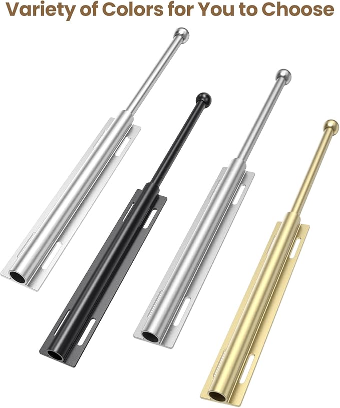 Supforce Valet Rod for Closet Pull Out, Retractable Slide Out Valet Rod Closet Organization, 12" Aluminum Valet Clothing Hanger Rods Perfect for Suits, Freshly Pressed Clothes, Matte Silver