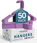 Utopia Home Plastic Hangers 50 Pack - Perfect Space Saving Clothes Hanger - Durable and Strong - Perfect Closet Organizers with Shoulder Grooves (Pink)