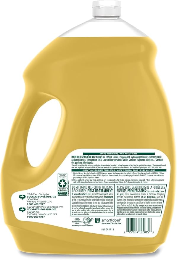 Murphy Oil Soap, Original Formula, Concentrated Wood Floor Cleaner and Multi-Use, 145 fl oz, Bundled With WrB Cleaning Cloth