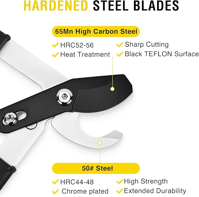 Yesker 29 Inch Loppers for Tree Trimming Heavy Duty Bypass Loppers Powerful Gear Action Sharp Steel Blade Tree Trimmer up to 1.5" Dia Cut Capacity Non-slip Handle Branch Cutter for Garden Maintenance