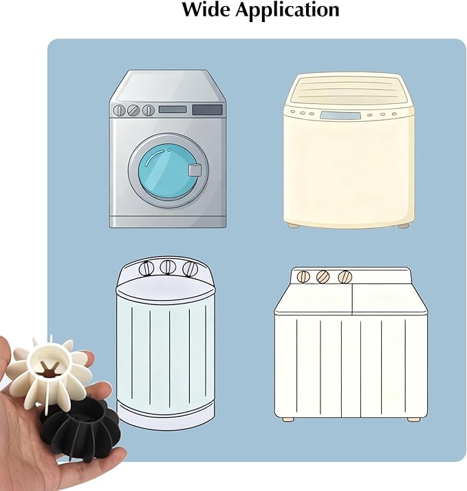 8Pcs Ech.Apr Reusable Laundry Balls, TPR Washing Machine Cleaner Ball, Anti-Tangle Washer Dryer Accessory