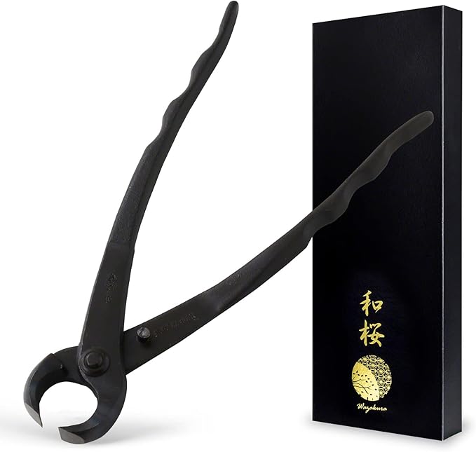 Wazakura Hand Forged Bonsai Tree Trunk Splitter, Made in Japan 210mm(8.25inch), Branch Cutter Japanese Garden Tool - 210mm(8.25inch), Black