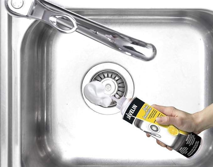 Javelin Drain Deodorizer | Foaming Garbage Disposal Cleaner | Removes Odor Leaves Fresh Lemon Scent