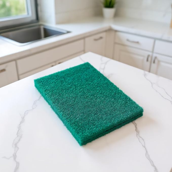 6-Pack Heavy-Duty Scouring Pads, Power Scrub Multi-Surface Scratch-Free 6"x4" in for Kitchen, Bathroom, Grill & Oven Racks