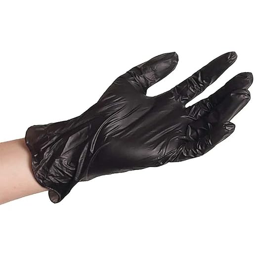 ForPro Disposable Vinyl Gloves, Black, Industrial Grade, Powder-Free, Latex-Free, Non-Sterile, Food Safe, 2.75 Mil. Palm, 3.9 Mil. Fingers, X-Large, 100-Count