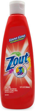 Zout Laundry Stain Remover, Triple Enzyme Formula for Blood, Tomato Sauce, & Oil Stains, Made in USA, 12 Ounce Squeeze Bottle with Flip Top Cap