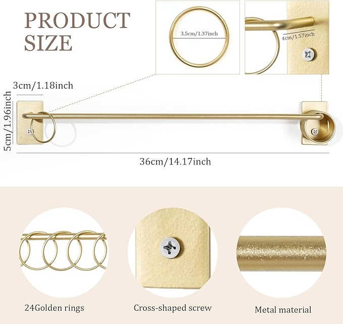 SNOWSTAR Metal Claw Clip Organizer Holder, Hair Clip Holder and Storage for Women and Girl,Claw Clips Hanger Display Hair Accessories for Wall Door Closet,Gold(2PCS)