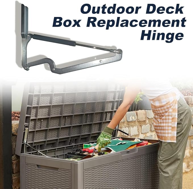 Deck Box Hinge Replacement for Keter Storage Box - Compatible with Most Outdoor Deck Boxes, 1-Piece SOP Part