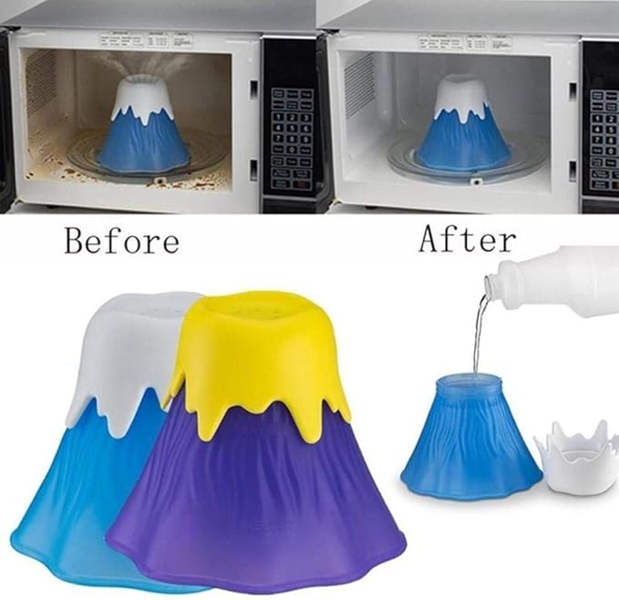 Microwave Oven Cleaner Steam Volcano Shape Home Kitchen Gadget Cleaning Tool Kitchen Cleaners