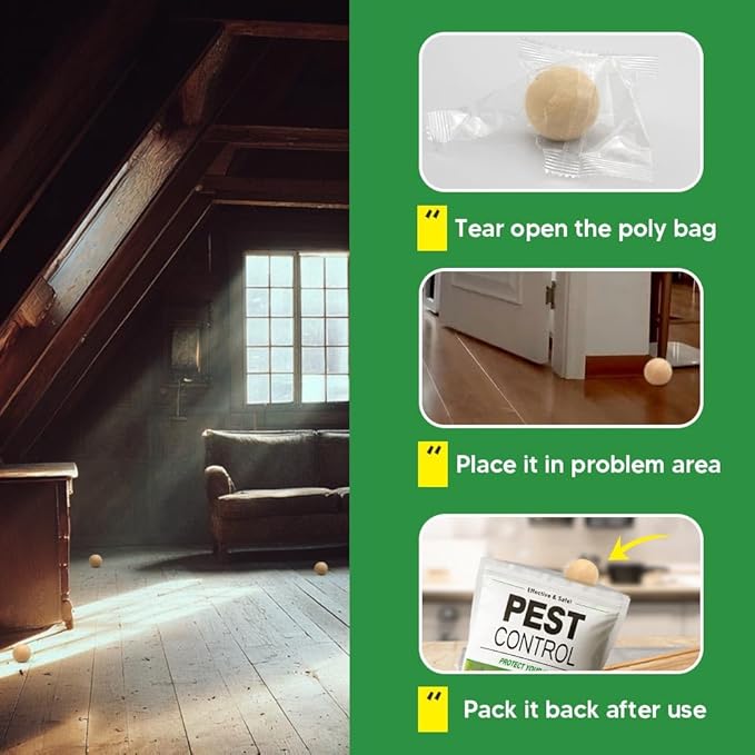 Pest Control, Rodent Repellent, Mouse Repellent Indoor/Outdoor, Peppermint Oil to Repel Rats, Roaches, Ants, Spiders & Moths, Mice Deterrent That Works for House, 3 Months Protection-12P