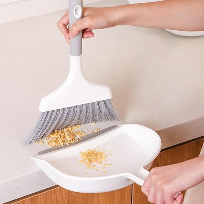 Toyvian Mini Dustpan and Brush Set, Small Handheld Broom with Dustpan, Portable Car Vent Cleaner and Desktop Cleaning Accessory, Gray Compact Cleaning Tool Kit for Home and Car Use