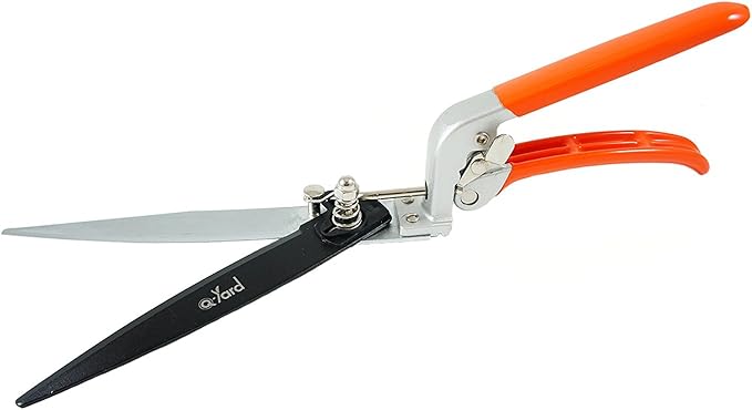 QY-741F Flower Bed and Grass Shear - Extra Sharp Garden Hand Pruners, Easier Cutting, Comfortable Ergonomic, Less Effort - Gardening Scissors for Men & Women , Orange