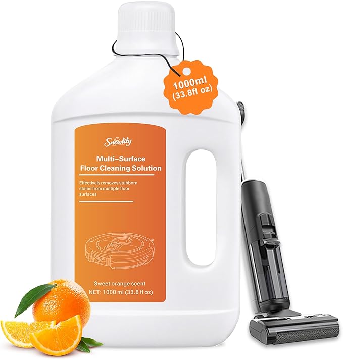 33.81 fl oz/1L Floor Cleaning Solution Compatible with Dreame Wet & Dry Vacuum, No residue & Pet-friendly, Household Floor Cleaners Suitable for Robot Vacuum Cleaners and Floor Mops, Sweet Orange