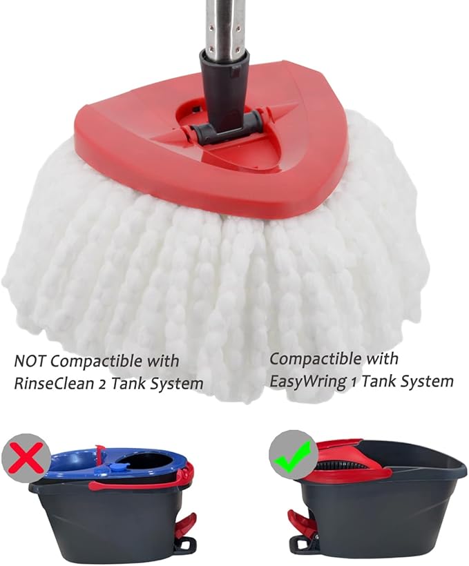 4 Pack Spin Mop Replacement Heads Microfiber Mop Refills Replace Heads Safe for All Hard-surfaced Floors Includes 2 Extra Microfiber Cleaning Cloths