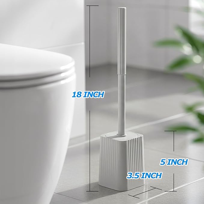 2Pack Toilet Bowl Brush and Holder Set - Toilet Scrubber Brush,Cleaning Brush,Bathroom Decor,Household Essentials,Cleaning Supplies,Home Essentials,Light Gray