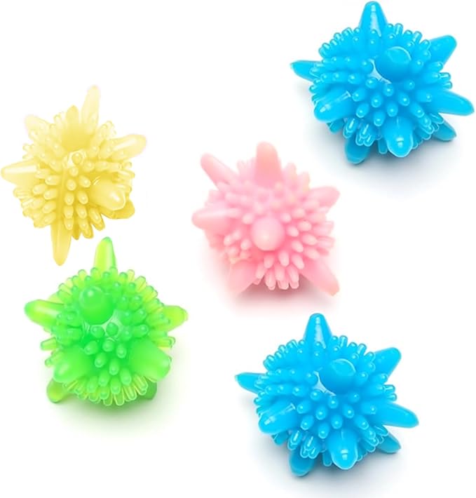Washing Machine Laundry Balls 5 Pack – Soft PVC Anti‑Tangle & High Friction Wash Balls for Deep Stain Removal, Reusable Washer Balls for All Machines, Random Mixed Colors