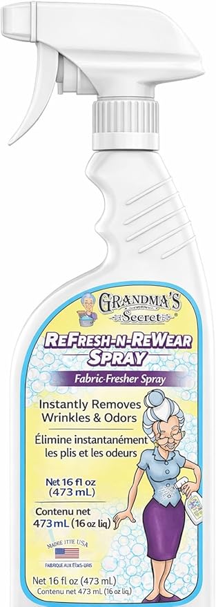 Grandma's Secret Refresh N ReWear Spray - Instantly Removes Wrinkles & Odors - Wrinkle Release, Fabric Refresher Spray, Chlorine, Bleach and Toxin-Free - 16 Ounce, 3 Pack