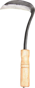 11-Inch Forged Weeding Sickle, SK5 Steel Drop Forged Quality, Snake Neck Weeder