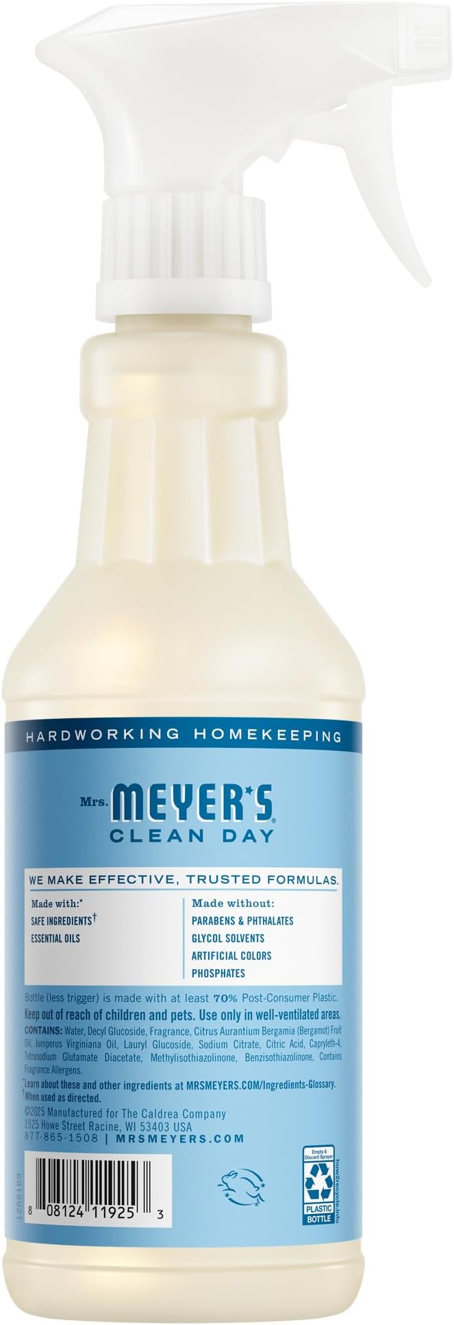 MRS. MEYER'S CLEAN DAY All-Purpose Cleaner Spray, Rain Water, 16 fl. oz - Pack of 3