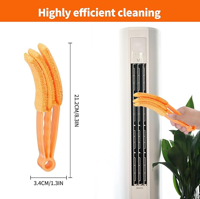 6 Finger Blind Cleaner Duster Tool, LZJPECES Window Blinds Cleaner with 6 Reusable Microfiber Covers for Venetian, Wood, Vinyl Blinds, AC Vents, Window Sills & Tracks