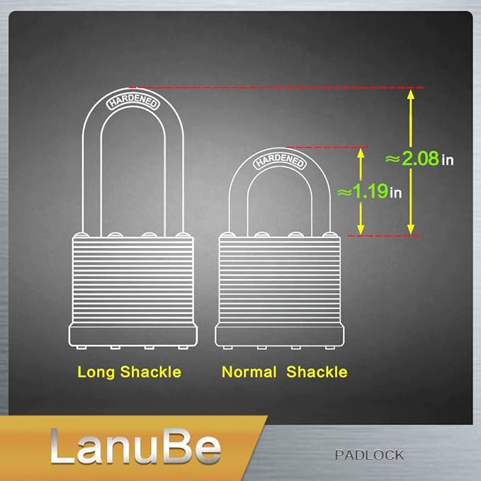 LanuBe Lock Laminated keyed Padlock (1-9/16", 40mm), keyed Alike Locks, Normal Shackle, Marked Blue Plastic Hoop, Pack of 120
