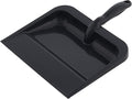 Superio Heavy Duty Plastic Dustpan with Comfort Grip Handle Black, Durable, Lightweight Multi Surface Dust Pan Easy Broom Sweeping, 10 inches Wide, 1-Pack