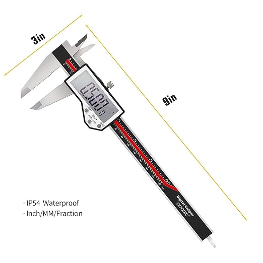 Digital Caliper, 6" Caliper Measuring Tool Extreme Accuracy Waterproof Electronic Vernier Caliper Industrial Stainless Steel Digital, Durable Measuring Tool with Large LCD Screen