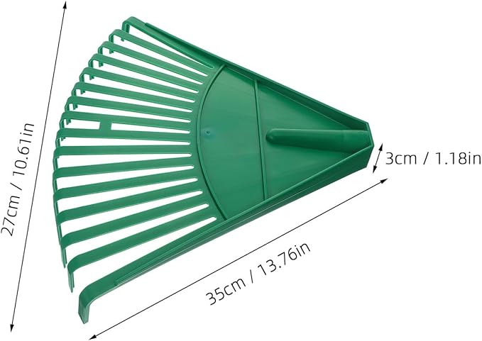 Yardwe Plastic Rake Head Garden Leaf Rake Head Replacement Lawn Shrub for Yard Sweep Picking Up Leaves (Without Handle)