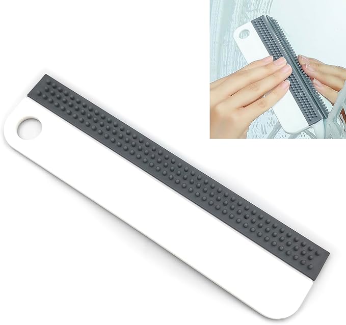 All-Purpose Mini Soft Rubber Window Squeegee Window Scrubber Scraper Glass Cleaning Squeegee Tool for Glass,Shower Door,Mirrors,Bathroom,Kitchen Countertops,Car Windshield (1)