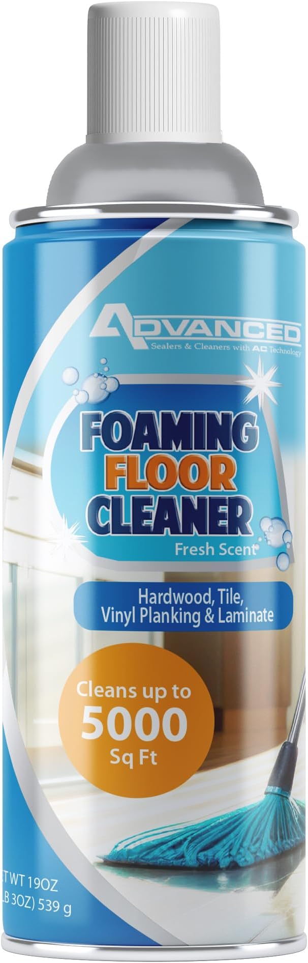 ADVANCED Sealers & Cleaners Aerosol Foaming Floor Cleaner - No Rinse Multi Surface Cleaner for Porcelain, Vinyl, Laminate, Tile, & Hardwood 19 oz