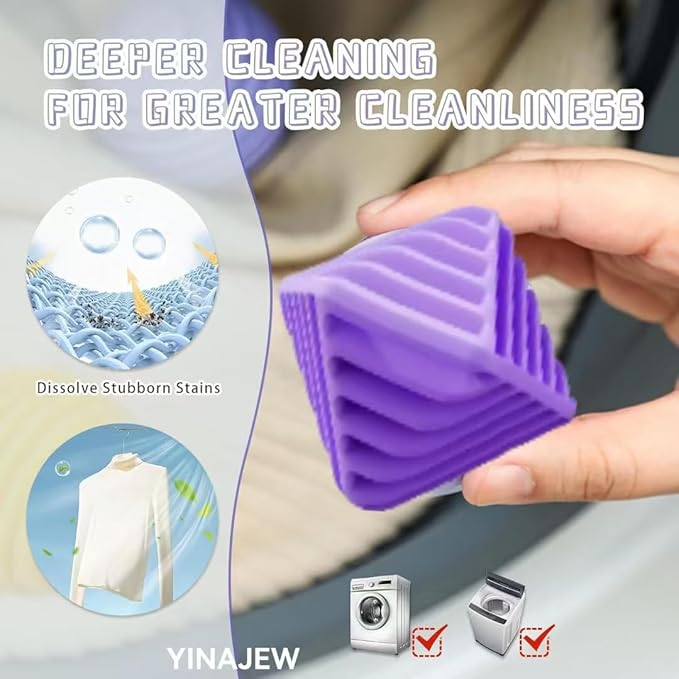 Reusable Dryer Balls Anti Static, 6 PCS Laundry Agitator Balls for Laundry, Blue Purple Yellow Non-Toxic Washing Balls Tangle Free for Washer, Softens Fabrics, Prevents Tangles, Rubik Cube