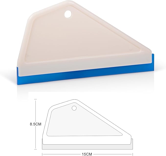 FOSHIO 4Pack White Auto Home Kitchen Bathroom Shower Squeegee Hand Squeegee Window Wiper Mirror Wiper with Blue Silicone Water Blades