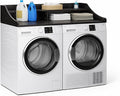 OAKHAM HOME 2-Tier Washer Dryer Countertop, 54" x 27.6" Washer Dryer Topper with Storage Shelf and Non-Slip Pads for Laundry Room Organization, Black