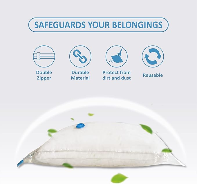 Roomimaster Vacuum Storage Bags, Vacuum Seal Space Saver Bags for Clothing, Travel Lugggage, Carry-on, Blankets, Comforters, Pillow, Bedding, 20 Combo